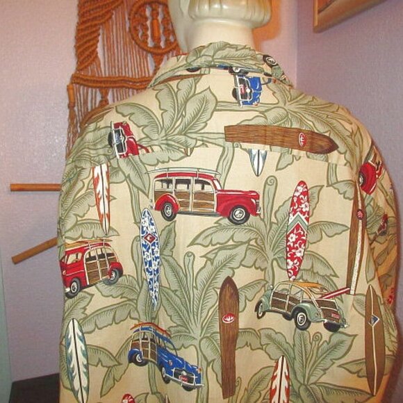 Vtg Pacific Legend Hawaiian Camp Shirt Mens 4XL Button Up Woody Surf Board USA - Picture 8 of 10